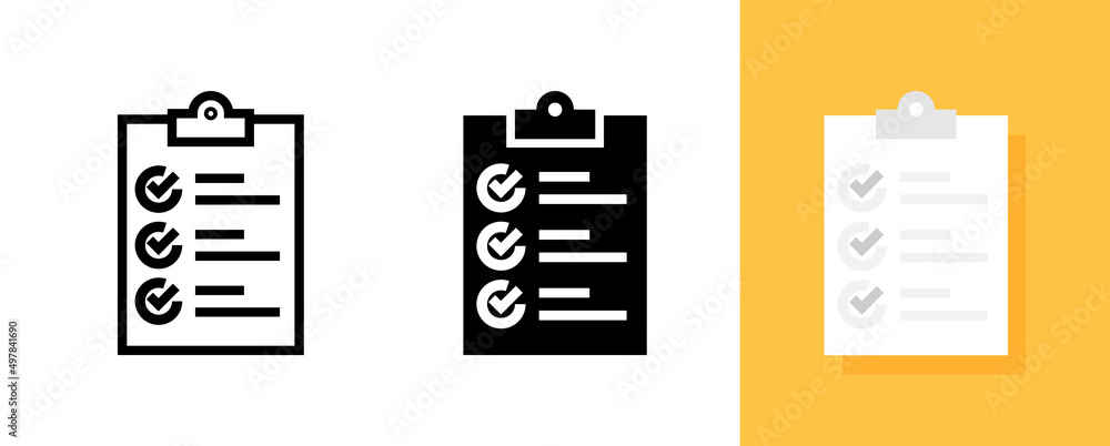 Simple Document Checklist Flat icon, Vector and Illustration. Simple Document Checklist Flat icon, Vector and Illustration.