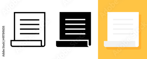 Document Flat icon of The Script, Scroll Paper icon, Vector and Illustration.