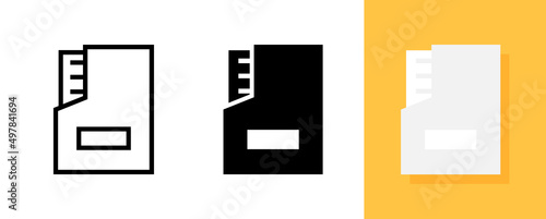 Document paper in Folder Flat icon, Vector and Illustration.