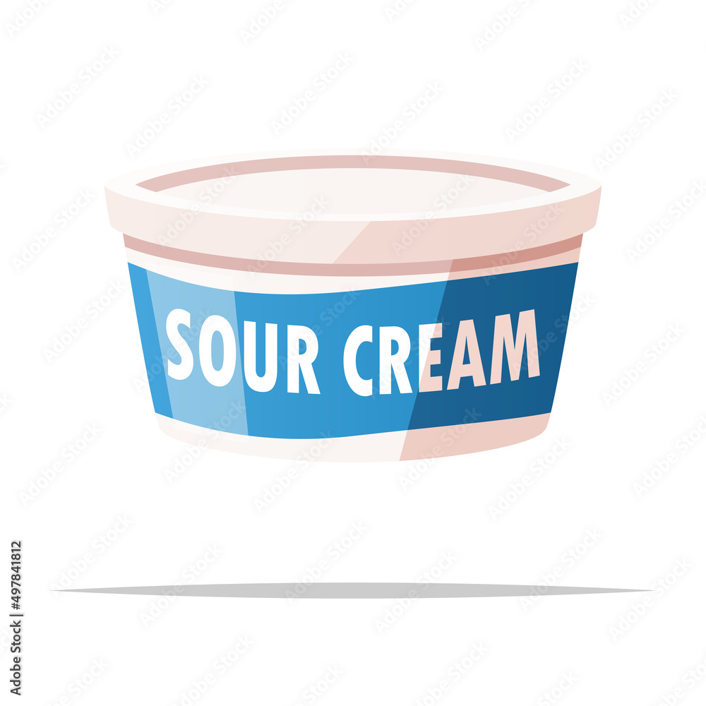 Sour cream cup vector isolated illustration Sour cream cup vector isolated illustration