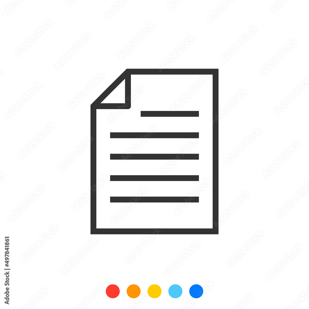 Document or File Outline icon, Vector and Illustration. Document or File Outline icon, Vector and Illustration.