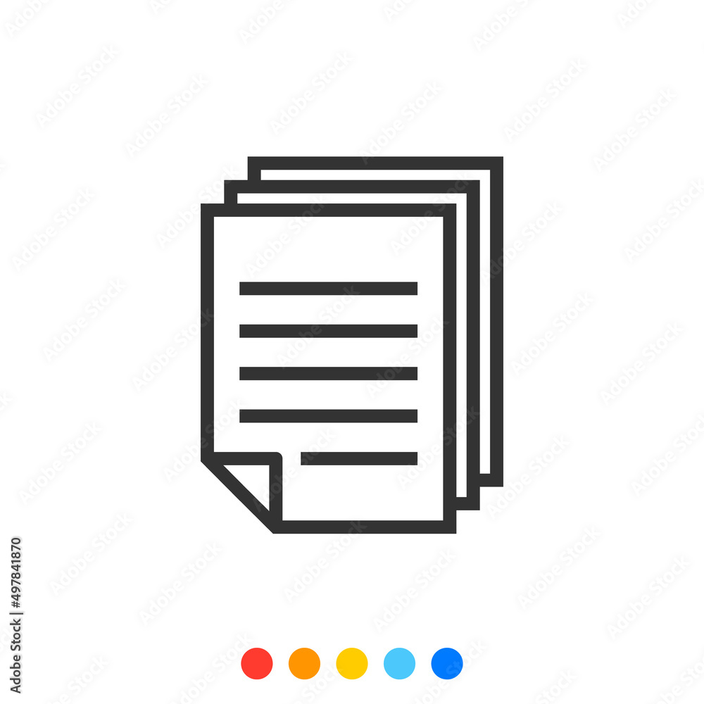 Stack of Documents or File Outline icon, Vector and Illustration. Stack of Documents or File Outline icon, Vector and Illustration.