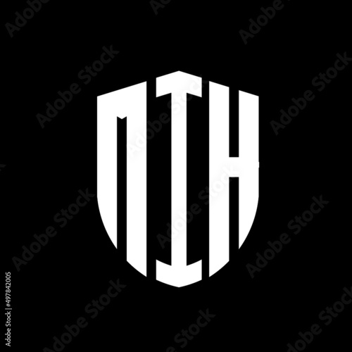 MIH letter logo design. MIH modern letter logo with black background. MIH creative  letter logo. simple and modern letter logo. vector logo modern alphabet font overlap style. Initial letters MIH  photo