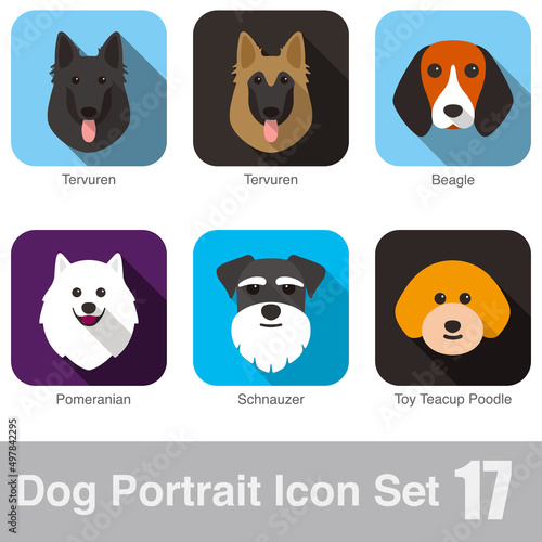 Dog face portrait icon design series