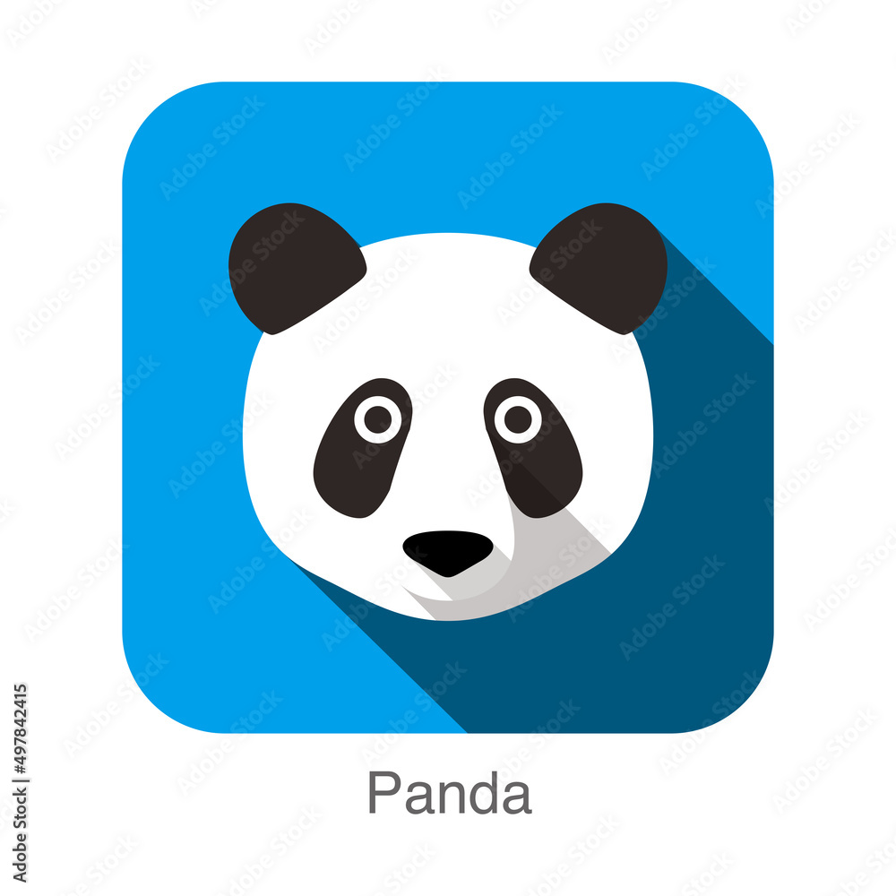 Fototapeta premium panda face flat icon, Vector