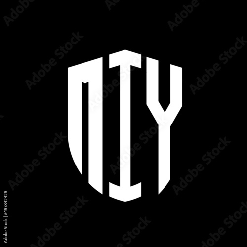 MIY letter logo design. MIY modern letter logo with black background. MIY creative  letter logo. simple and modern letter logo. vector logo modern alphabet font overlap style. Initial letters MIY   photo