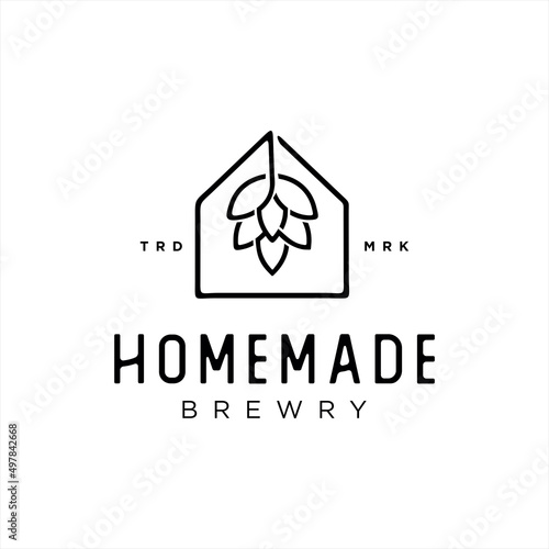 Hipster style handmade beer and craft brewery logo or emblems vintage vector 
