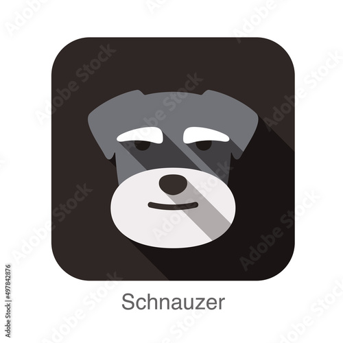 Schnauzer dog face flat design