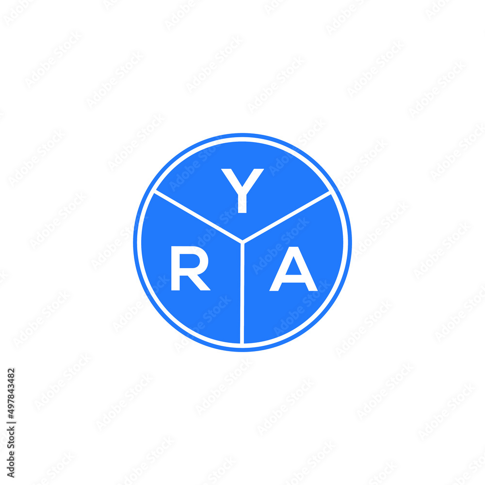 YRA letter logo design on white background. YRA creative circle letter logo concept. YRA letter design. YRA letter logo design on white background. YRA creative circle letter logo concept. YRA letter design.