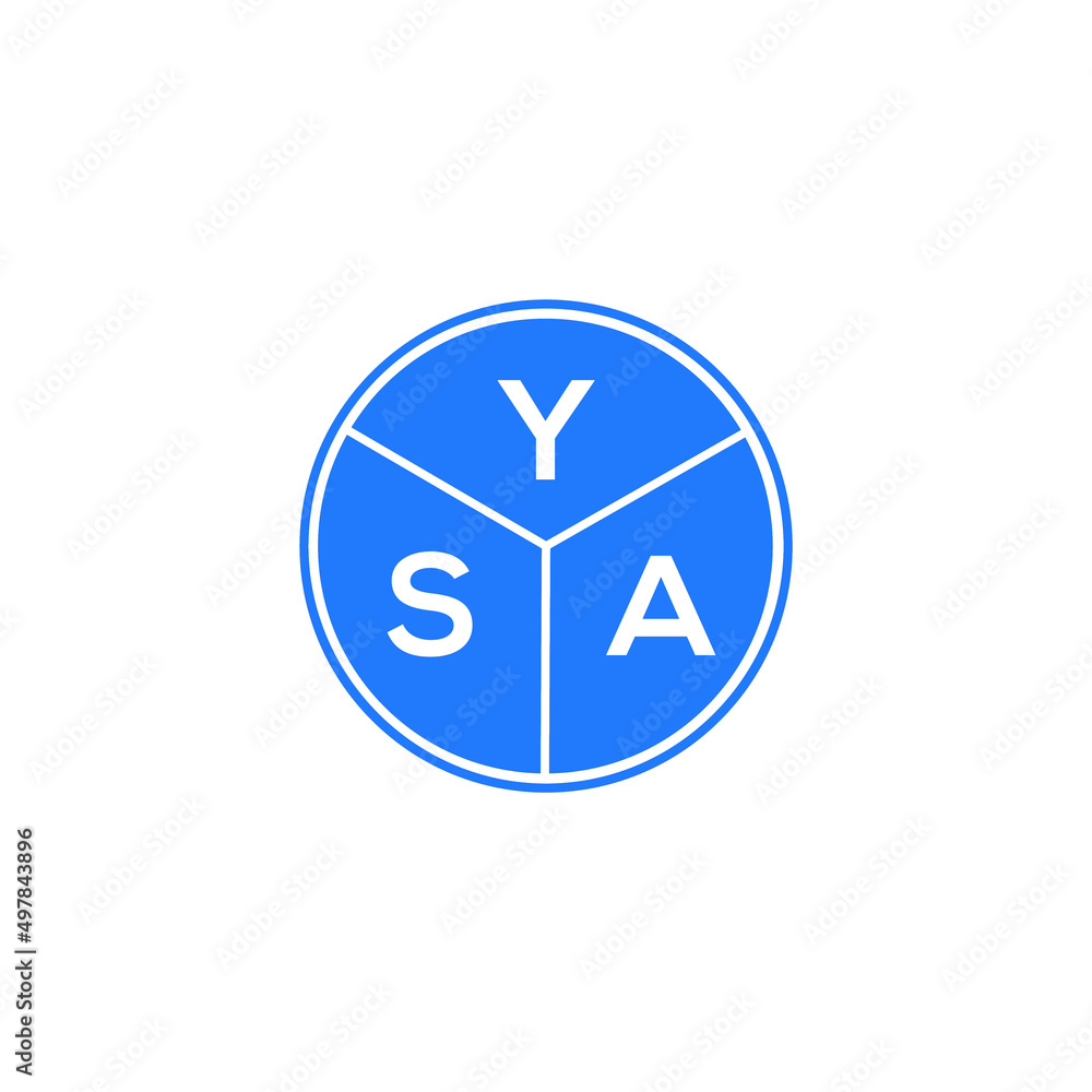 YSA letter logo design on white background. YSA creative circle letter logo concept. YSA letter design. YSA letter logo design on white background. YSA creative circle letter logo concept. YSA letter design.