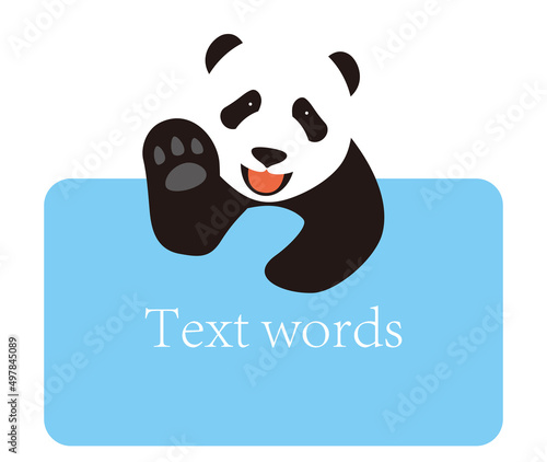 panda get on the billboard, blackboard, vector illustration