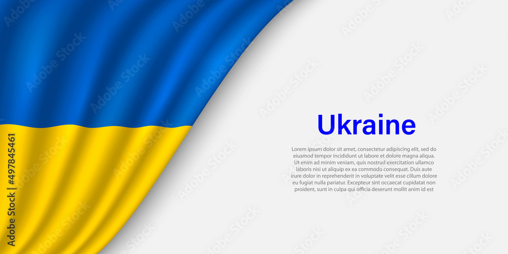 Wave flag of Ukraine on white background. Wave flag of Ukraine on white background.