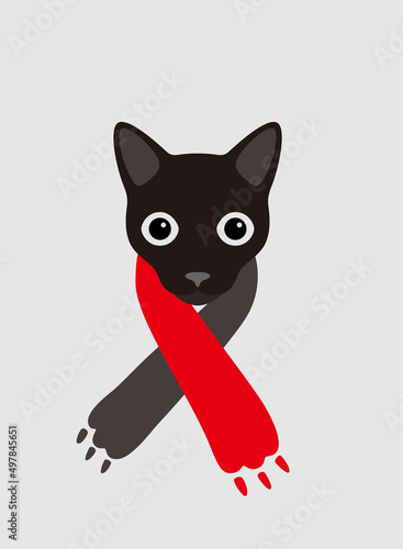 Portrait of cat, wearing scarf, like a man, cool style, cosplay