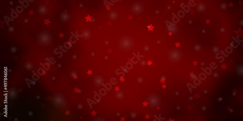 Dark Green, Red vector texture with beautiful stars.