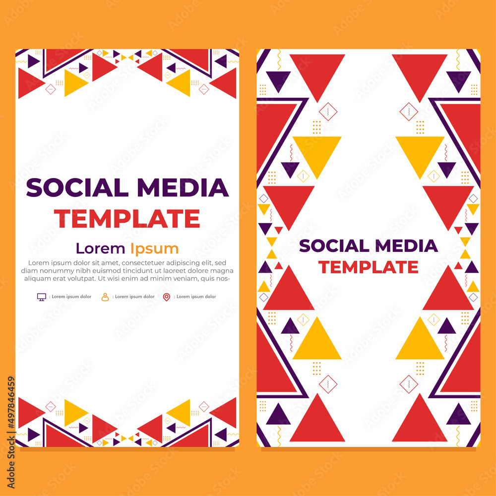 Obraz premium triangle geometric shape social media story template design 