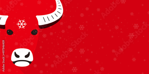 Asian buffalo face flat icon design, vector illustration