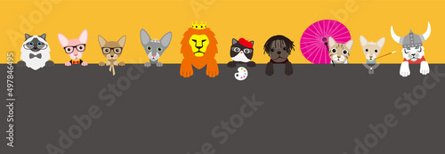 Portrait of animals, wearing something, cool style, cosplay