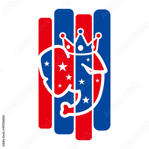 American Republican Party Election Elephant Symbol, Vector illustration