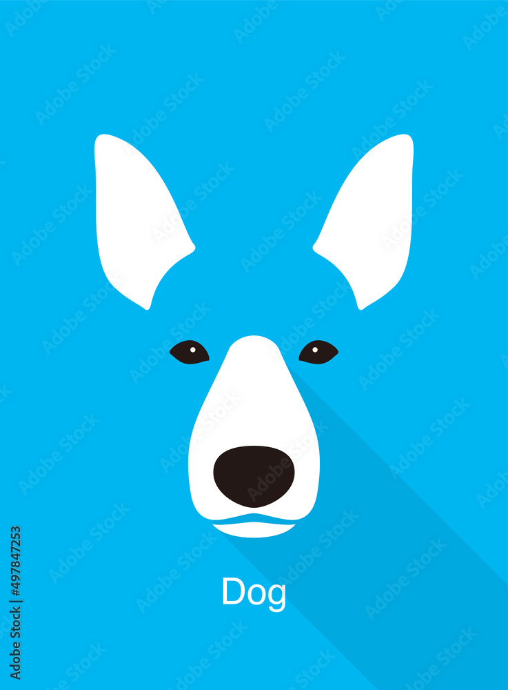 Dog face flat icon design, vector illustration Dog face flat icon design, vector illustration