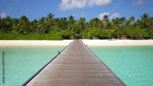 Tropical island between Caribbean sea and Atlantic ocean. Dominican Republic. Way to the beach