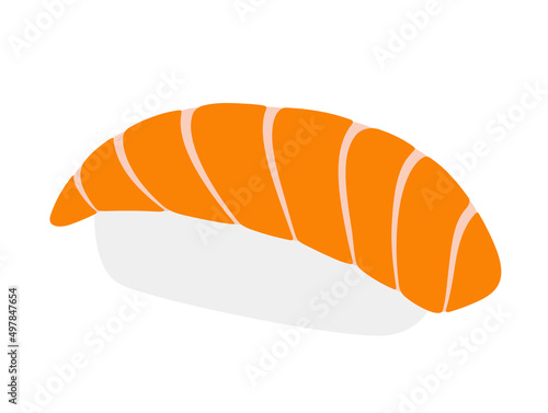 Sushi food wish salmon meat, vector illustration
