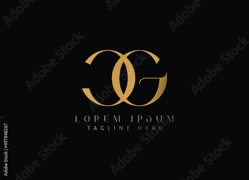 GC fashion letter golden logo design, CG logo