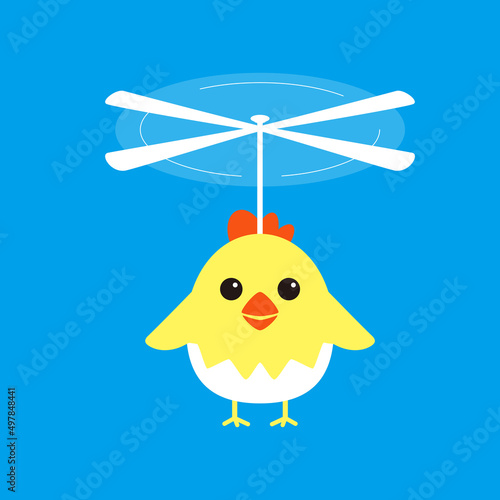 Helicopter propeller on the head of a little bird, means accelerating the development of enterprises