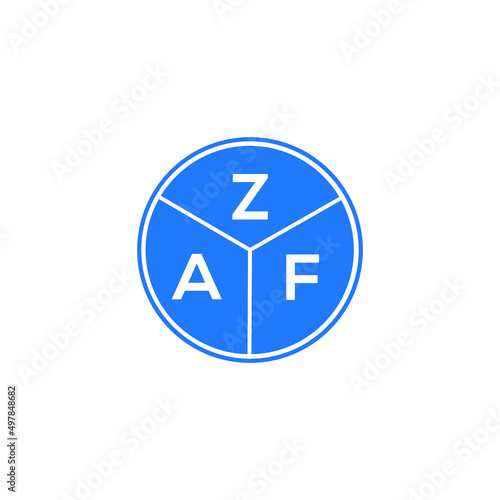 ZAF letter logo design on white background. ZAF  creative circle letter logo concept. ZAF letter design.
 photo