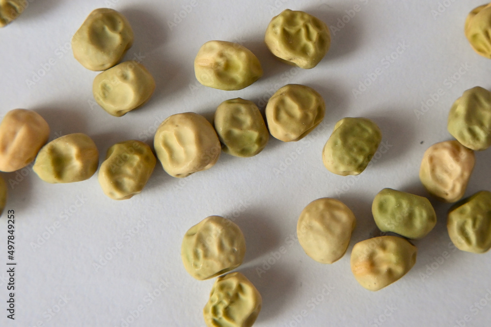 Raw Whole Dry Pea Grains, healthy food concept, closeup Raw Whole Dry Pea Grains, healthy food concept, closeup