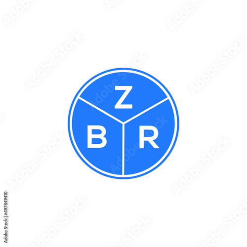 ZBR letter logo design on white background. ZBR creative circle letter logo concept. ZBR letter design.