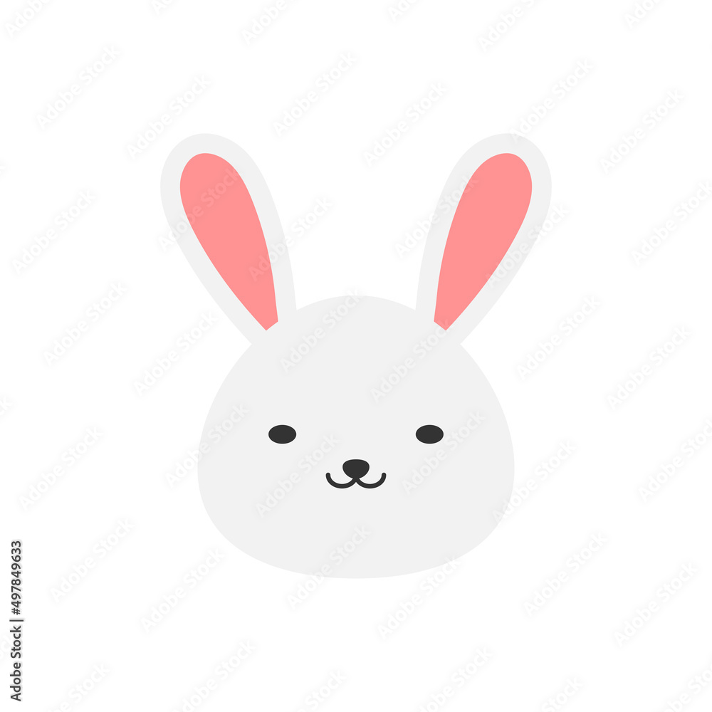 Rabbit animal head clip art illustration icon design template vector Rabbit animal head clip art illustration icon design template vector