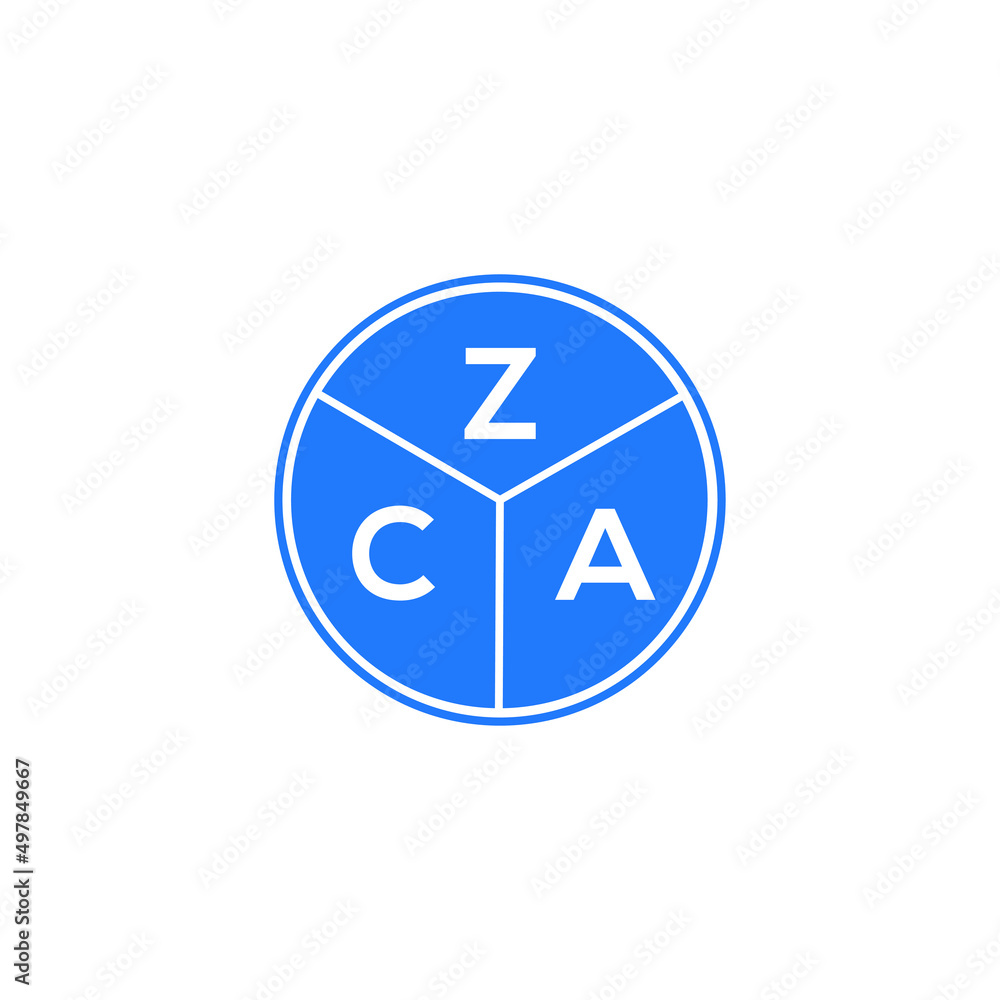 ZCA letter logo design on white background. ZCA creative circle letter logo concept. ZCA letter design. ZCA letter logo design on white background. ZCA creative circle letter logo concept. ZCA letter design.