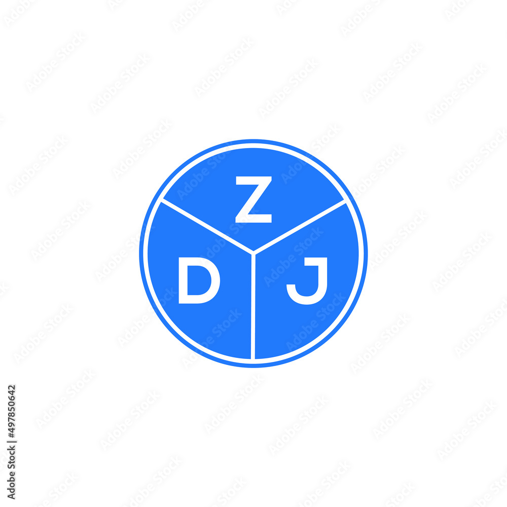 ZDJ letter logo design on white background. ZDJ creative circle letter logo concept. ZDJ letter design.  - obrazy, fototapety, plakaty 