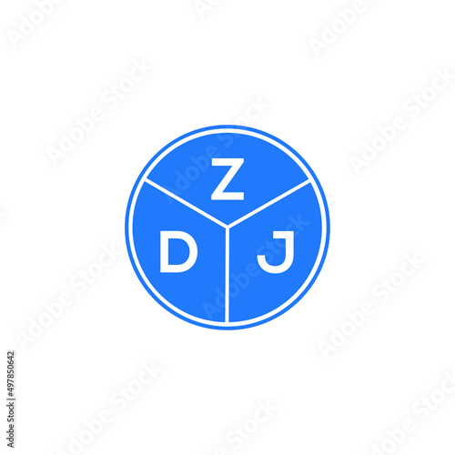 ZDJ letter logo design on white background. ZDJ creative circle letter logo concept. ZDJ letter design. 