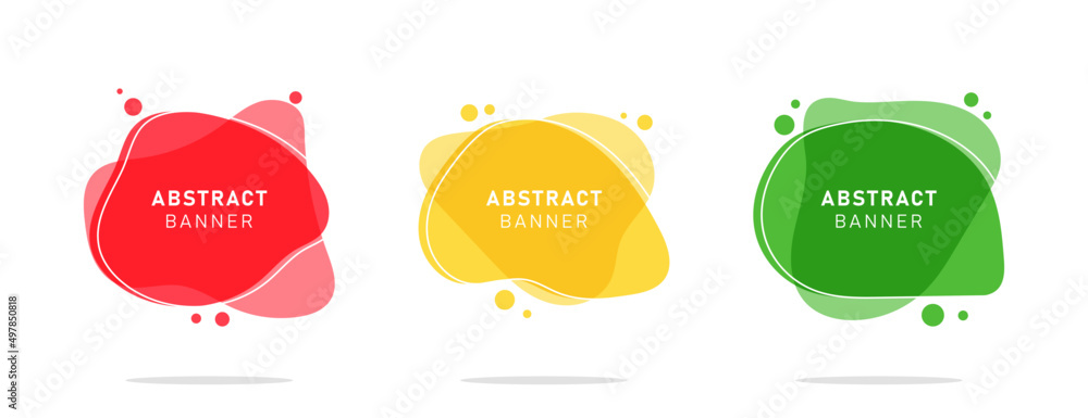 Set of colorful modern flat abstract liquid blob banner Set of colorful modern flat abstract liquid blob banner