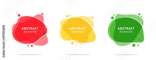 Set of colorful modern flat abstract liquid blob banner