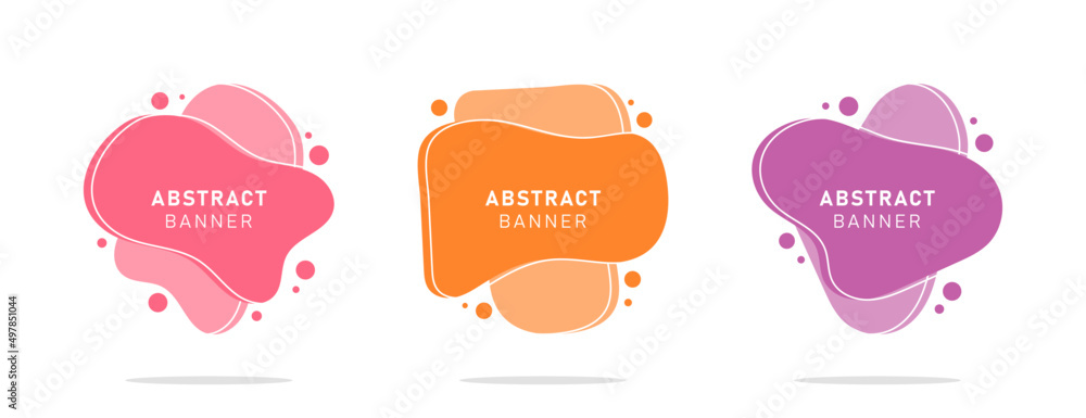 Set of colorful modern flat abstract liquid blob banner Set of colorful modern flat abstract liquid blob banner
