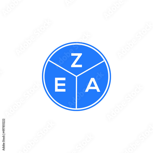 ZEA letter logo design on white background. ZEA creative circle letter logo concept. ZEA letter design.