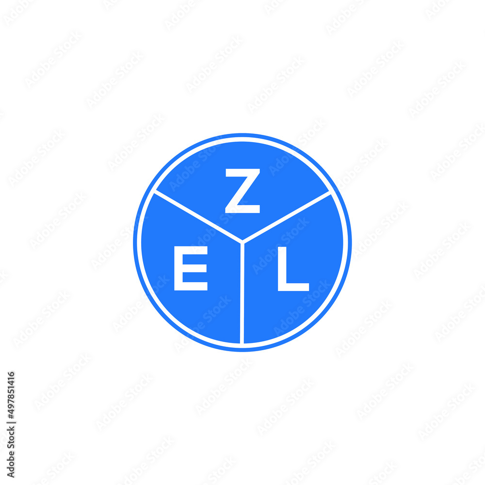 ZEL letter logo design on white background. ZEL  creative circle letter logo concept. ZEL letter design. - obrazy, fototapety, plakaty 