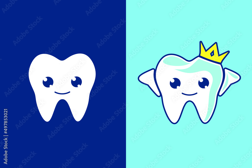 Teeth tooth cute character emotion emoticon logo design vector. Teeth tooth cute character emotion emoticon logo design vector.