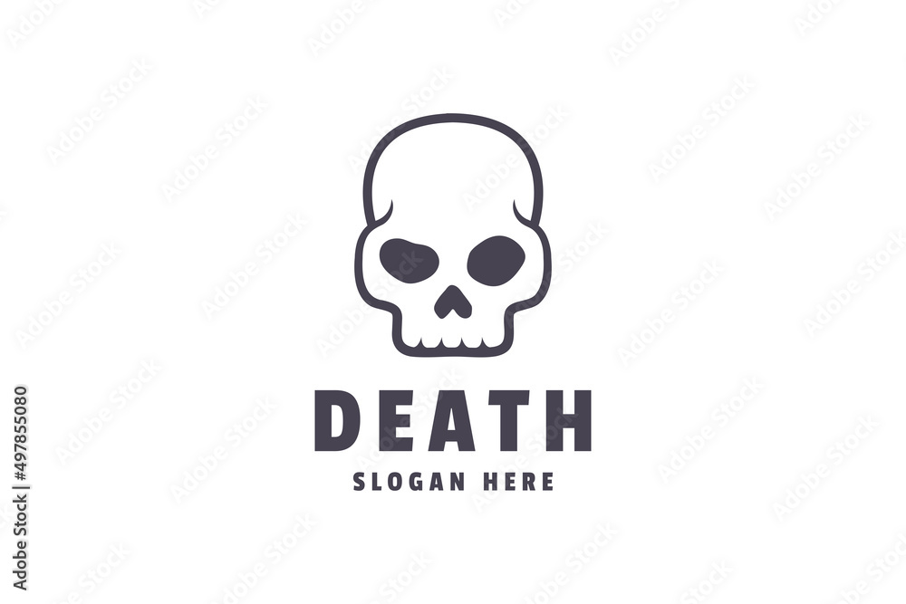 Skull Head logo design template. business company symbol.