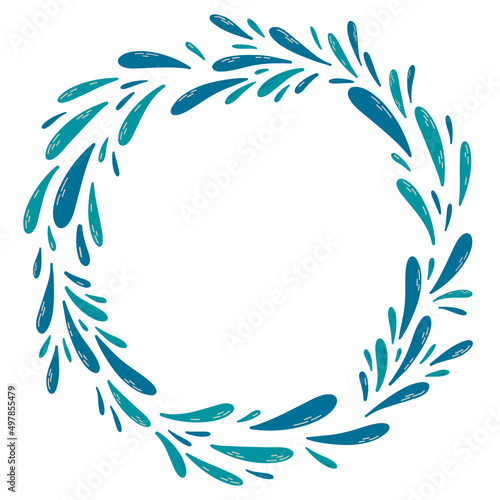 Frame, water splash, vector illustration