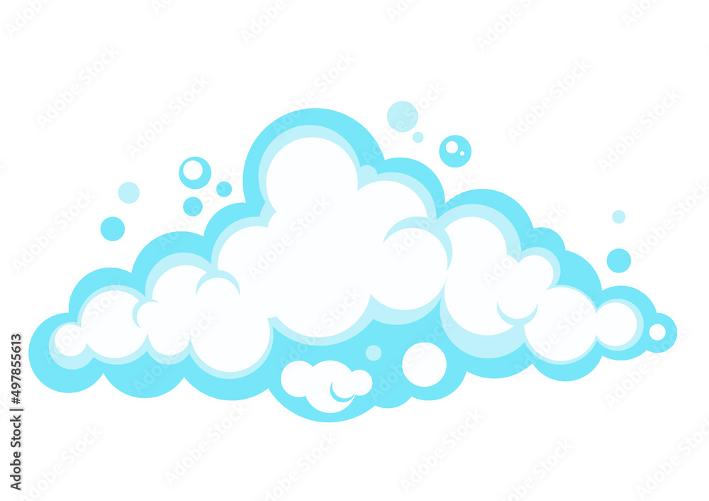 Cartoon soap foam with bubbles. Light blue suds of bath, shampoo, shaving, mousse. Vector illustration. EPS 10 Cartoon soap foam with bubbles. Light blue suds of bath, shampoo, shaving, mousse. Vector illustration. EPS 10