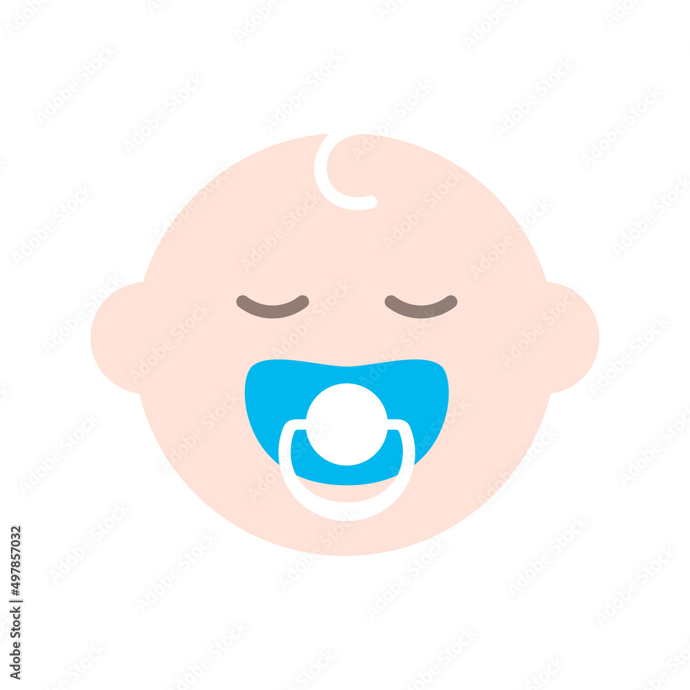 Baby and baby pacifier icon, vector illustration Baby and baby pacifier icon, vector illustration
