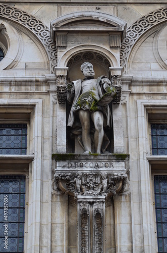 The facade of the city hall of Paris, France