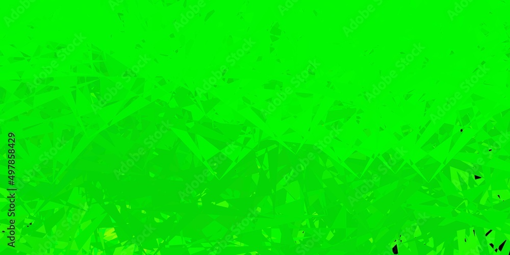 Obraz premium Dark green vector template with triangle shapes.