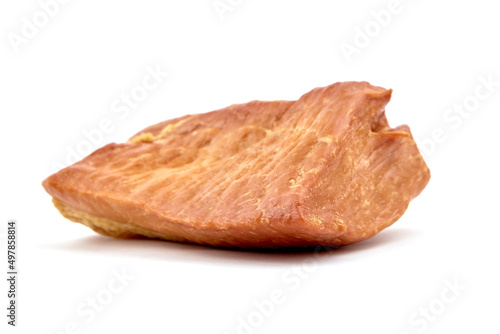 Smoked pork meat isolated on white