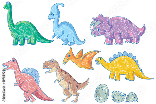 A paper with a doodle design of Dinosaur