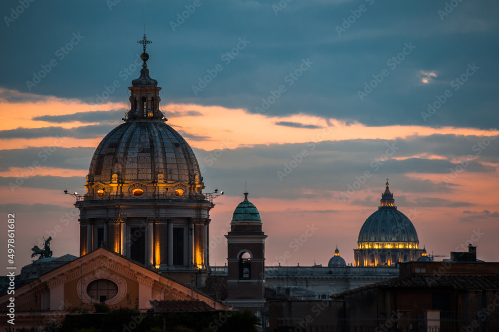 View of night Rome, Italy