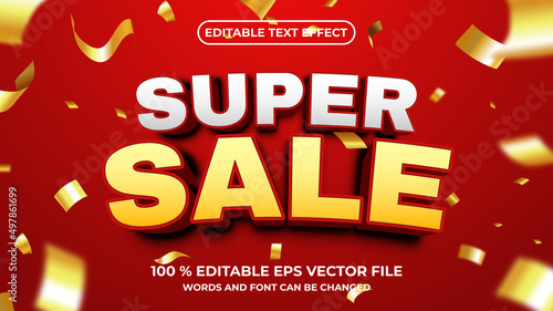 Editable text effect super sale 3d style